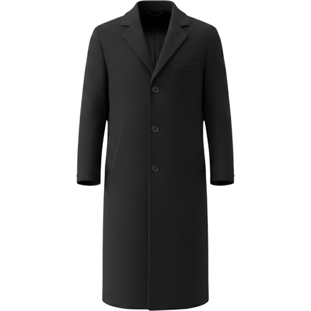 Silver Cloud Mens Black Wool Cashmere Blend Overcoat Italian Fabric 44R Bulgaria